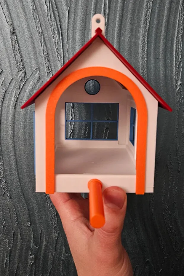 Kuş Yuvası ve Yemliği – Bahçe ve Balkon İçin Dekoratif Kuş Besleme Evi